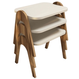Ζιγκόν Paris (Σετ 3Τμχ) 845HCT2822 48,6x35,5x42cm Walnut-Cream