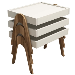 Ζιγκόν Roma (Σετ 3Τμχ) 845HCT2826 53,6x40x64cm Walnut-Cream