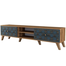 Έπιπλο Τηλεόρασης Class 845HCT3007 180x35x44cm Walnut-Blue