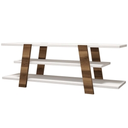 Έπιπλο Τηλεόρασης Flower 845HCT3038 120x33,6x42cm Walnut-White