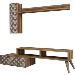 Σύνθεση Τηλεόρασης Planet 845HCT3047 150x37,2x37,8cm Walnut-Cream