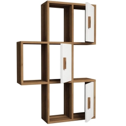 Ραφιέρα Τοίχου Flora 845HCT1601 50x20x112,6cm Walnut-White