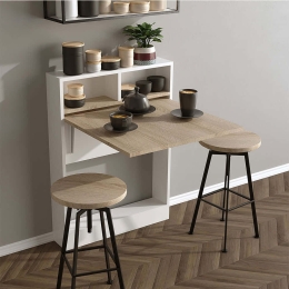 Τραπέζι Πτυσσόμενο Bracked 793ELG3803 70x71x96cm White-Oak Μοριοσανίδα, Μελαμίνη