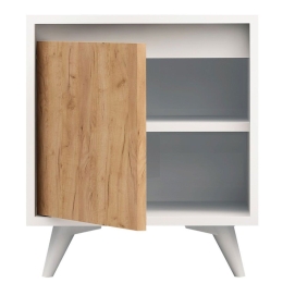 Κομοδίνο Piona 811MDD3418 45x40x52cm White-Oak