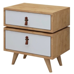 Κομοδίνο Leija 811MDD3420 50x40x59cm Oak-White