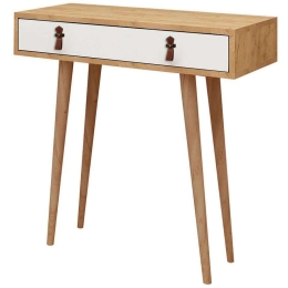 Κονσόλα Dokka 811MDD3916 80x30x87,6cm Oak-White Μοριοσανίδα,Ξύλο