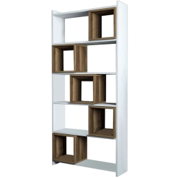 Βιβλιοθήκη Box 845HCT3630 80x22x170cm White-Walnut