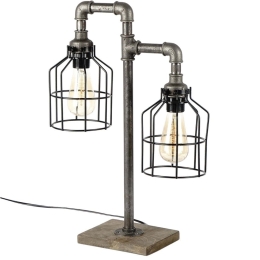 Φωτιστικό Επιτραπέζιο 791EVL1587 40x17x56cm 2xE27 Silver-Black Opviq
