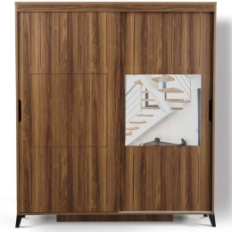 Ντουλάπα Δίφυλλη Pasific Home Fuga 801CMY3419 180x60x216cm Walnut Δίφυλλη