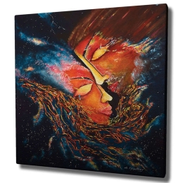 Πίνακας Καμβάς 265VGA1211 45x45cm Multi Wallity Τετράγωνοι Ξύλο, Καμβάς