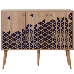 Μπουφές Mega 863SPH3418 120x36x90cm Oak-Blue Μοριοσανίδα,Ξύλο