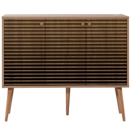 Μπουφές Mega 863SPH3419 120x36x90cm Oak-Black Μοριοσανίδα,Ξύλο