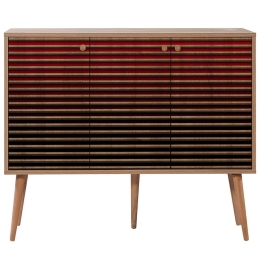 Μπουφές Mega 863SPH3420 120x36x90cm Oak-Red Μοριοσανίδα,Ξύλο