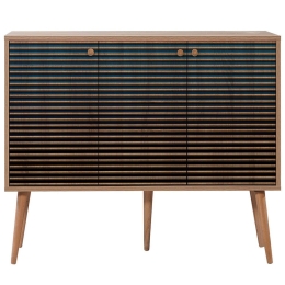 Μπουφές Mega 863SPH3421 120x36x90cm Oak-Blue Μοριοσανίδα,Ξύλο