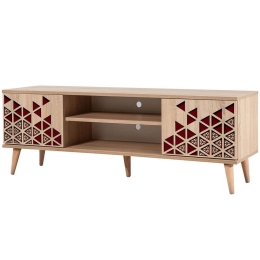 Έπιπλο Τηλεόρασης Truva 863SPH3027 140x40x50cm Oak-Red