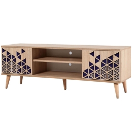 Έπιπλο Τηλεόρασης Truva 863SPH3028 140x40x50cm Oak-Blue