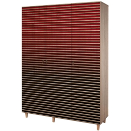 Ντουλάπα Τρίφυλλη Mode 863SPH4213 135x52x192cm Multi-Red Τρίφυλλη