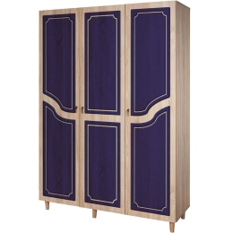 Ντουλάπα Τρίφυλλη Mode 863SPH4216 135x52x192cm Oak-Blue Τρίφυλλη