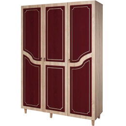 Ντουλάπα Τρίφυλλη Mode 863SPH4217 135x52x192cm Oak-Red Τρίφυλλη