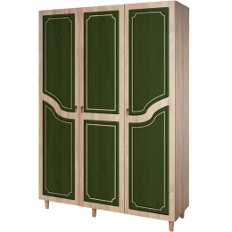 Ντουλάπα Τρίφυλλη Mode 863SPH4219 135x52x192cm Oak-Green Τρίφυλλη