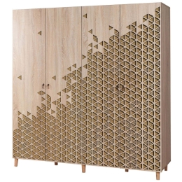 Ντουλάπα Τετράφυλλη Ιmaj 863SPH4220 180x52x192cm Oak Τετράφυλλη