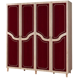 Ντουλάπα Τετράφυλλη Imaj 863SPH4227 180x52x192cm Oak-Red Four Door