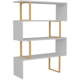 Βιβλιοθήκη Adriana 875ZNA3621 91,5x29,5x124,5cm Gold-White