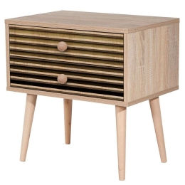 Κομοδίνο Two 869VEL3511 60x40x61cm Oak-Black