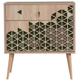 Συρταριέρα Trio 869VEL3429 80x40x90cm Oak-Green