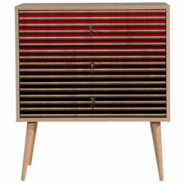 Συρταριέρα Trio 869VEL3433 80x40x90cm Multi-Red