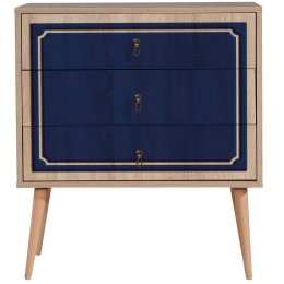 Συρταριέρα Trio 869VEL3436 80x40x90cm Oak-Blue