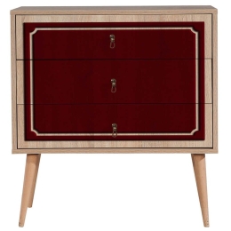 Συρταριέρα Trio 869VEL3437 80x40x90cm Oak-Red