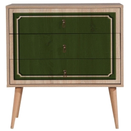 Συρταριέρα Trio 869VEL3439 80x40x90cm Oak-Green