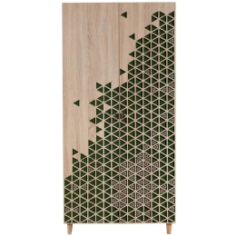 Ντουλάπα Δίφυλλη Stil 869VEL4230 90x52x192cm Oak-Green Δίφυλλη
