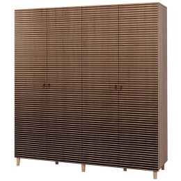 Ντουλάπα Τετράφυλλη Imaj 869VEL4240 180x52x192cm Oak-Black Τετράφυλλη