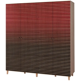 Ντουλάπα Τετράφυλλη Imaj 869VEL4241 180x52x192cm Oak-Red Τετράφυλλη