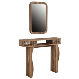 Κονσόλα Με Καθρέπτη Damla 845HCT4002 105x30x85/51x76,5cm Walnut Μοριοσανίδα, Μελαμίνη
