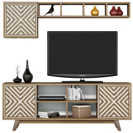 Σύνθεση Τηλεόρασης Inci 845HCT3071 160x35x56,2cm Walnut-Cream