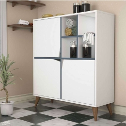 Ντουλάπι Pulse 845HCT3912 100x30x115cm White-Blue Μοριοσανίδα, Μελαμίνη