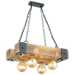 Φωτιστικό Οροφής Talu 890BCN1128 50x30x70cm 4xE27 40W Walnut-Black Opviq