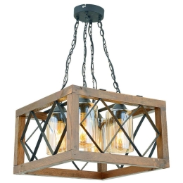 Φωτιστικό Οροφής Zikzak 890BCN1130 45x45x70cm 4xE27 40W Walnut-Black Opviq