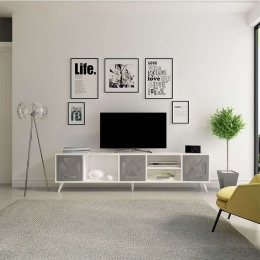 Έπιπλο Τηλεόρασης Sinef 851AVH3084 180x29,5x45,7cm White-Anthracite