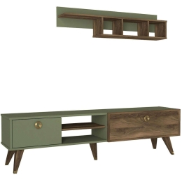 Σύνθεση Τηλεόρασης Heron 804TRH3043 180x32,5x48cm Walnut-Green