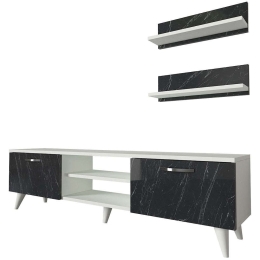Σύνθεση Τηλεόρασης Geacles 804TRH3047 150x29,5x40,6cm Marble Effect Black-White