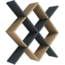 Ραφιέρα Τοίχου Semo 835PUQ1642 79x19,6x79cm Oak-Anthracite