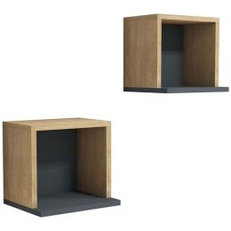 Ράφια Τοίχου Sevima (Σετ 2Τμχ) 835PUQ1648 30x25x30cm Oak-Anthracite