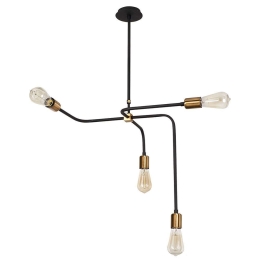 Φωτιστικό Οροφής Denge 892OPV1404 58x58x100cm 4xE27 40W Black-Gold Opviq