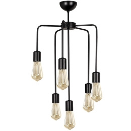 Φωτιστικό Οροφής Denge 892OPV1436 Φ46x81cm 6xE27 40W Black Opviq