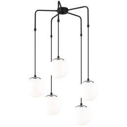 Φωτιστικό Οροφής Uzum 892OPV1473 Φ60x100cm 5xE27 40W Black-White Opviq