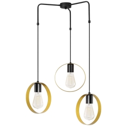 Φωτιστικό Οροφής Halka 892OPV1511 Φ70x100cm 3xE27 40W Gold-Black Opviq